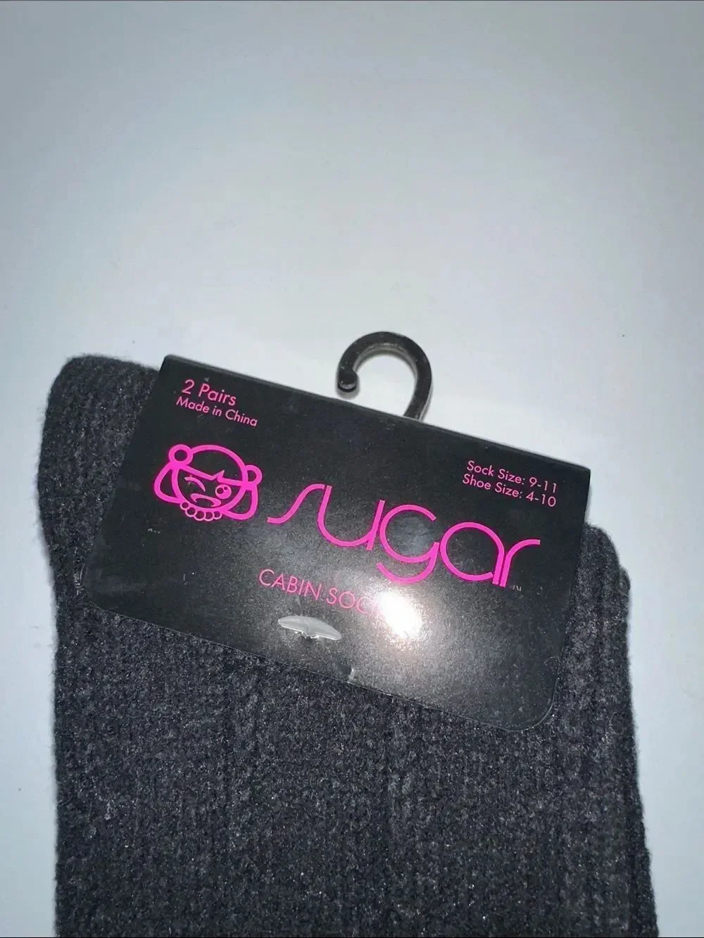 sugar Ladies Black Ivory Knit Super Soft Cabin Socks 2 pairs